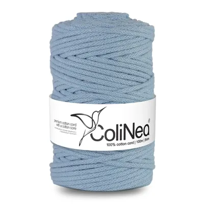 Produktbild von ColiNea, Baumwollkordel mit Baumwollkern, geflochten, 5mm, 100m, blau