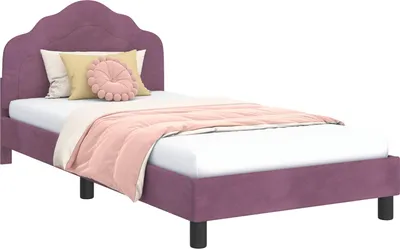 Immagine prodotto di vidaXL Struttura letto per bambini con testata viola 90 x 200 cm in velluto