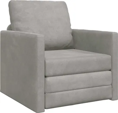 Obrázok produktu pre vidaXL Rozkladacia pohovka svetlosivá 74 x 77 x 81 cm zamat