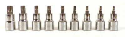Produktbild von 9-teiliger Torx-Schlüsselsatz 1/2 Zoll Antrieb T20-T60 aus Chrom-Vanadium