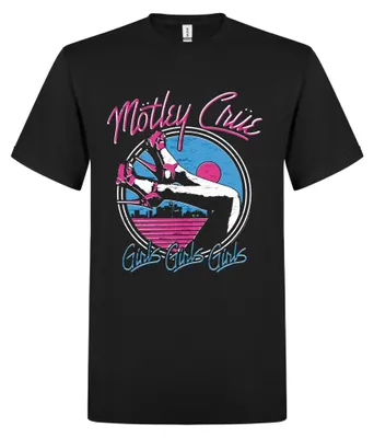 Immagine prodotto di Maglietta dei Mötley Crue con la scritta "Girls, Girls, Girls"