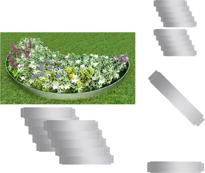 Obrázok produktu pre vidaXL Lemovanie trávnika 10 ks Pozinkovaná oceľ 100 x 20 cm - Obruba záhonu