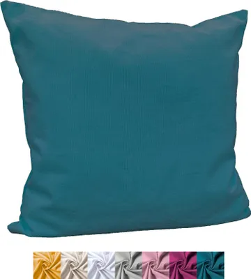 Produktbild von heimtexland ® Deko Kissenhülle Baumwolle Kissen Bezug Natur Dekokissen Typ849 Petrol 48x48 cm