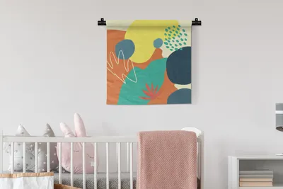 Produktbild von MuchoWow® Wandteppich Wandbehang Sommer - Flecken - Abstrakt 60x60 cm Tapisserie Dekoration Wandtuch - Dekorationen - Wand Decke