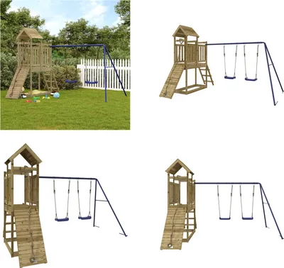 Produktbild von vidaXL Spielturm Imprägniertes Kiefernholz - Spielturm - Spieltürme - Kletterturm - Klettertürme