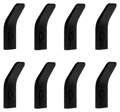 Image de Lot de 8 crochets muraux noirs en métal