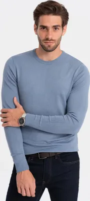 Produktbild von Ombre Klassischer Herrenpullover mit Rundhalsausschnitt  hellblau XXL