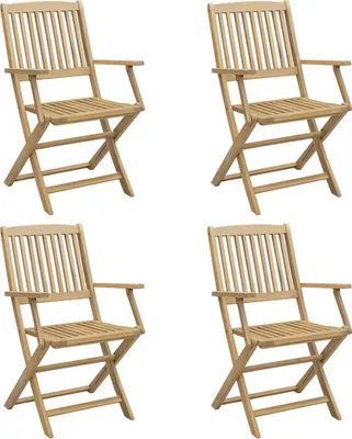 Produktbild von vidaXL Gartenstühle 4 Stk. Klappbar 54x61x88 cm Massivholz Akazie