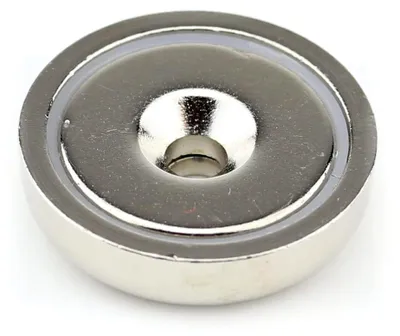 Produktbild von 5 Neodym Flachgreifer Topfmagnete mit Bohrung und Senkung Ø32x8 mm N35 - Haftkraft 25 kg / 250 N