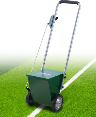 Zdjęcie produktu dla Marker suchościeralny VEVOR (linia 5/10 cm) do boisk z gumowym uchwytem, duża pojemność proszku 11,3 kg, do boisk baseballowych i softballowych, zielony