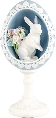 Produktbild von Clayre & Eef Dekorationsfigur Ei 11x9x21 cm Blau Kunststoff