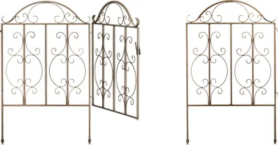 Produktbild von relaxdays 3-teiliges Gartentor bronze