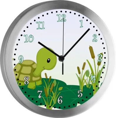 Produktbild von Funkuhr, Kinder Wanduhr, Kinderuhr, Kinderzimmer  Schildkröte