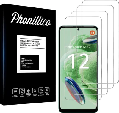 Immagine prodotto di Vetro temperato per Xiaomi Redmi Note 12 5G [4 pezzi] Pellicola protettiva dello schermo Antigraffio Resistente al vetro Phonillico