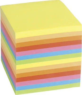 Produktbild von Ersatzeinlage für Zettelklotz 9x9x9cm farbig 700 Blatt Packung mit 12 Stück