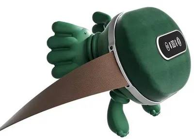 Productafbeelding van Elektrische schouder- en nekmassageapparaat, oplaadbaar, draagbaar, simuleert handmassage, voor de ontspanning van schouder- en nekspieren, kleur: groen