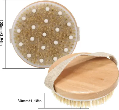 Image de Brosse pour le corps avec poils naturels, frotteur pour bain de nettoyage en profondeur