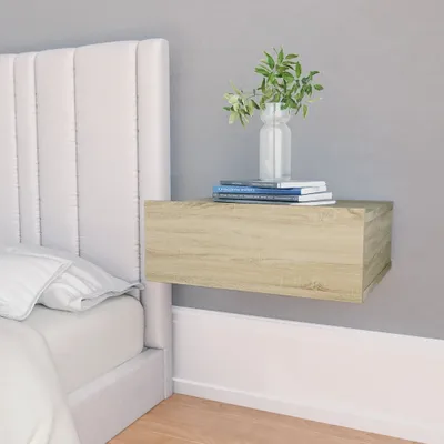 Produktbild von The Living Store Hängender Nachttisch Sonoma-Eiche 40x30x15 cm Holzwerkstoff