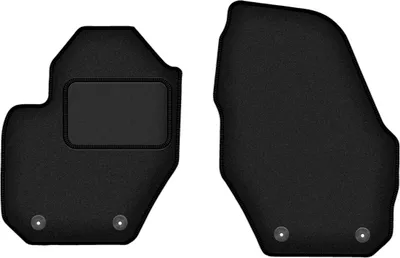 Produktbild von Velours-Fußmatten Vorne passend für Volvo S60 II (Lang / lang, Bj. 2010-2018) –  schwarz, passgenau, mit Befestigungen set 2 Stk. - STANDARD