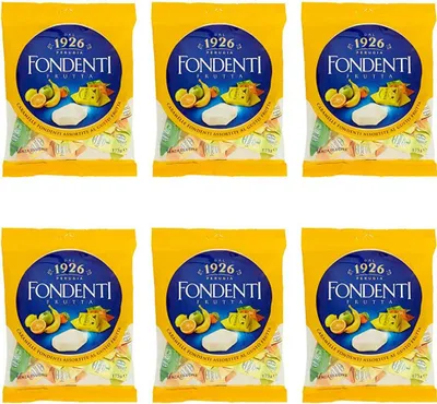 Produktbild von 6x Fida Perugia Caramelle Fondenti assortite al gusto frutta Dunkle Bonbons mit Fruchtgeschmack 175g