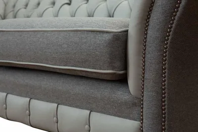 Produktbild von Sofa 3 Sitz Leder Möbel Sofas Stoff Grau Couch Polster Dreisitzer Neu