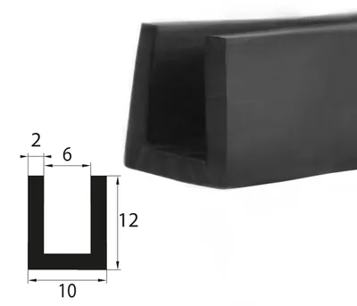 Produktbild von V18 Fassungsprofil Fassungsbereich 6 mm Kantenschutz EPDM Gummiprofil Gummidichtung