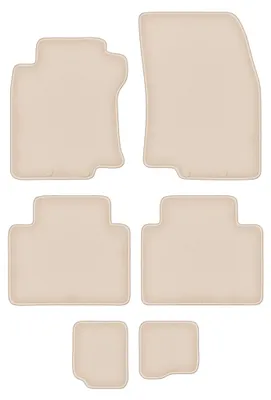 Immagine prodotto di Tappetini in velluto PREMIUM beige compatibili con Nissan X-Trail III T32 FL (2017-2021, 7 posti) – con fissaggi – su misura