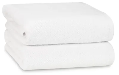 Produktbild von 2er Set Duschtücher, 100% Baumwolle, 70x140 cm, weiß