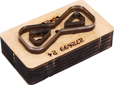 Produktbild von Lederstanzform mit Holzsockel, Fliegenform, Handstanzer für Bastelprojekte, 60 x 26 mm