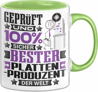 Produktbild von Plattenproduzent Geschenk Lustiger Spruch für Plattenproduzent Geschenkidee Bester Plattenproduzent Der Welt (Grün)