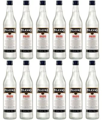 Produktbild von Ouzo Pilavas Nektar 12x 0,7l 38% Vol. | +20ml Jassas Olivenöl