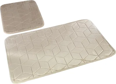 Produktbild von Badezimmer Teppiche Sumba Beige 31 - Zweiteilig 2 Stück: Teppich 45x75+ Unterlage 45x35