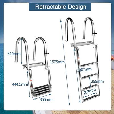 Produktbild von Badleiter, Bootleiter, Schwimmbadleiter, Edelstahl
