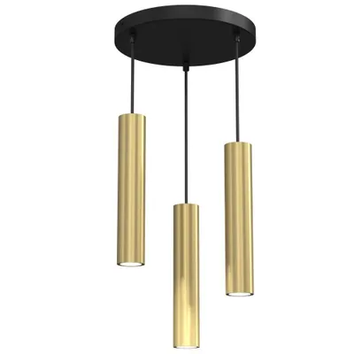 Zdjęcie produktu dla Lampa wisząca okrągła złoto-czarna 3 tuby Raito 3xGU10 8W Luminex