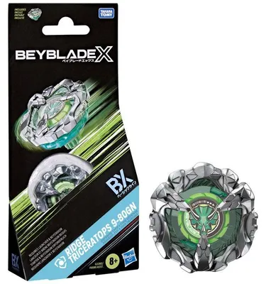Zdjęcie produktu dla Beyblade X Ridge Triceratops 9-80GN, zestaw startowy z wrotkiem Takara Tomy typu obronnego, zabawki do walk, dla dzieci od 8 roku życia