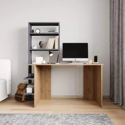 Produktbild von Schlafzimmer Jugendzimmer Schreibtisch Computertisch Modern Design Braun Grau