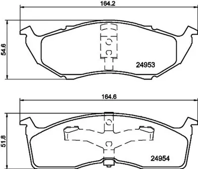 Produktbild von HELLA Bremsbeläge Satz Vorne Bremsklötze für CHRYSLER VOYAGER IV (RG, RS) 8DB 355 014-971
