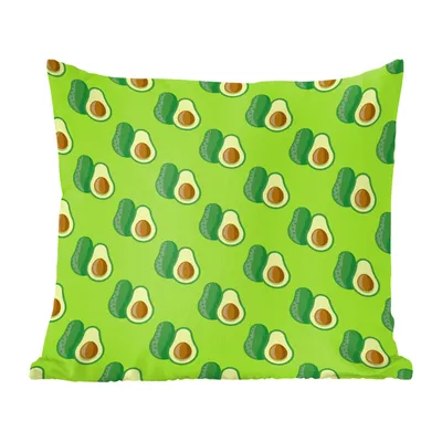 Produktbild von MuchoWow® Zierkissen Sofakissen Wohnzimmer Dekokissen 45x45 cm Muster mit Avocados - Schlafpolster - Polster für das Sofa