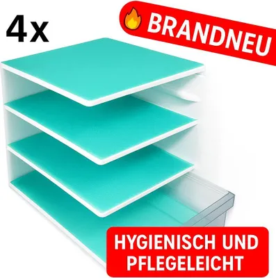 Produktbild von 4x Kühlschrankmatte rutschfest wasserdicht Schubladenmatte Anti-Schimmel Pads Küche