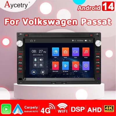 Imagen del producto de Radio para coche de doble DIN, pantalla táctil de 7 pulgadas, Android 14, Carplay inalámbrico, sistema de instalación sencilla (plug-and-play)