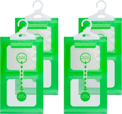 Immagine prodotto di 4 armadi, sacchetti deumidificanti da appendere, armadio deumidificatore, armadio assorbente per l'umidità, assorbitore di umidità