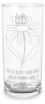 Produktbild von Mr. & Mrs. Panda Tumbler Hummel Blume 400 ml - Transparent - Geschenk, Wespe, Natur, Hummeln, Cocktailglas, Glas, Wasserglas, Longdrinkglas, Lustige Sprüche, Trinkglas