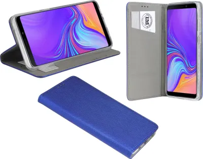 Zdjęcie produktu dla Eleganckie etui książkowe Smart Magnet kompatybilne z Samsung Galaxy A9 2018 (A920F) z klapką o wyglądzie skórzanego portfela w kolorze niebieskim