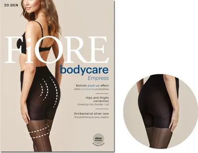 Produktbild von Strumpfhose mit genähter Oberschenkelweite und Hüftkorrekturgürtel 2 Black