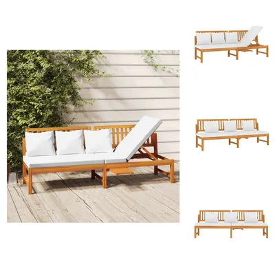 Produktbild von vidaXL Tagesbett mit Cremeweißen Kissen 200x60x75 cm Massivholz Akazie -  Gartenbetten