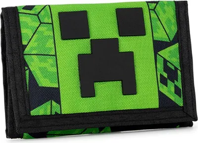 Produktbild von Minecraft Creepers Geldbörse mit Klettverschluss, 13 x 8,5 cm geschlossen