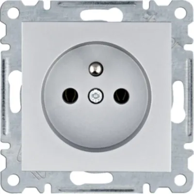 Produktbild von HAGER lumina Schutzkontakt-Steckdose 16A 250VAC silber WL1022