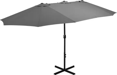 Produktbild von Sonnenschirm mit Aluminium-Mast 460 x 270 cm Anthrazit