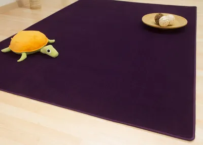 Produktbild von Steffensmeier Kurzflor Teppich Verona Kinderzimmer, sehr strapazierfähig und pflegeleicht, Aubergine, Größe: 80x150 cm