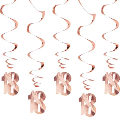Produktbild von Oblique Unique 5 Spiral Wirbel Deckenhänger 18. Geburtstag Jubiläum Hänge Deko - roségold